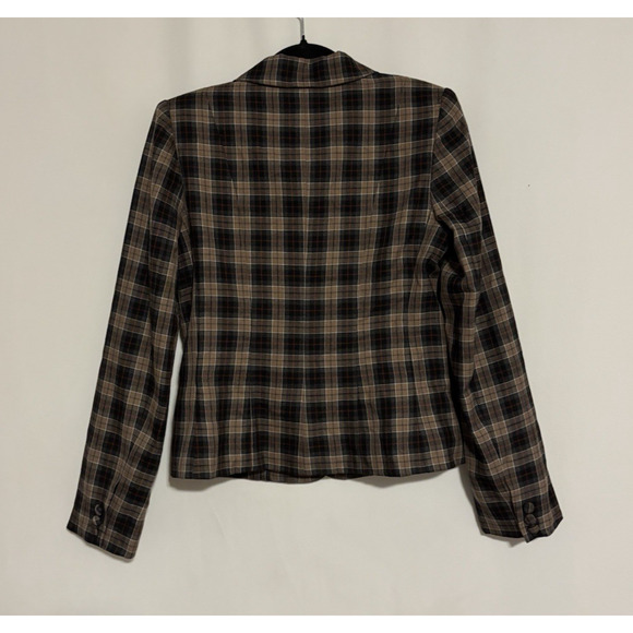 WAYF Blazer Jacket Small New Plaid Check Brown Black Fall - Picture 9 of 12